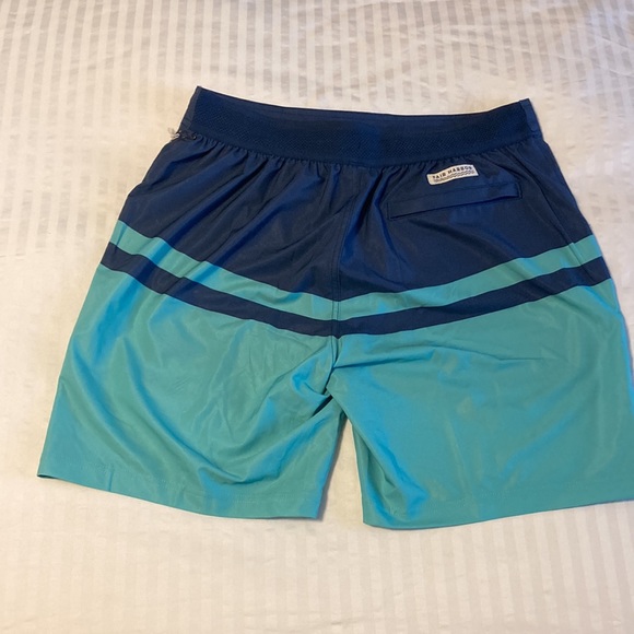 Fair Harbor Blue and Green Swim Trunks - Picture 6 of 12